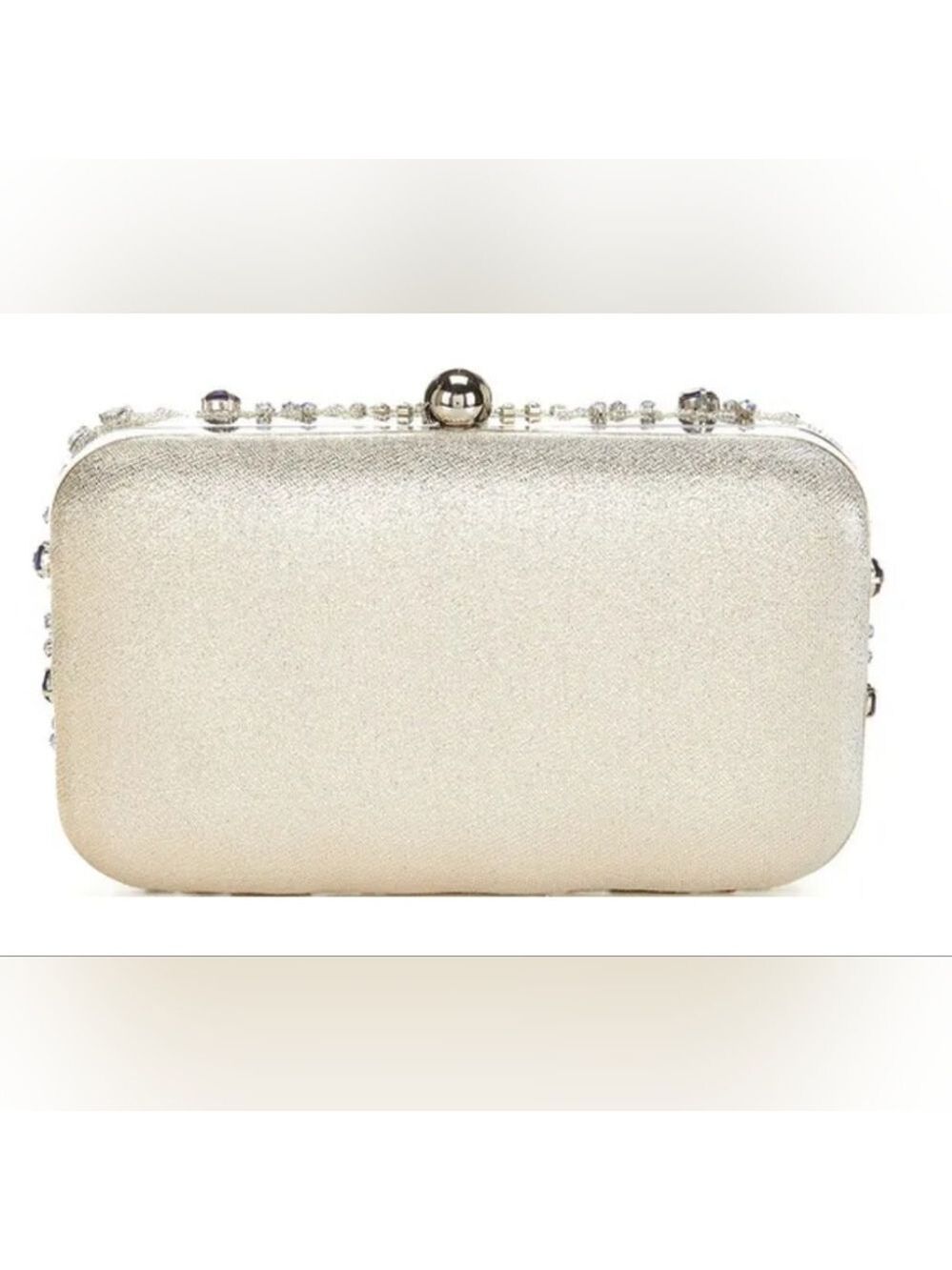 Landry Encrusted Crystal Minaudiere Clutch - Rose Gold - Picture 2 of 5
